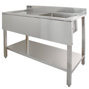 KuKoo Commercial Sink with Pre-Rinse Tap and Left-Hand Drainboard
