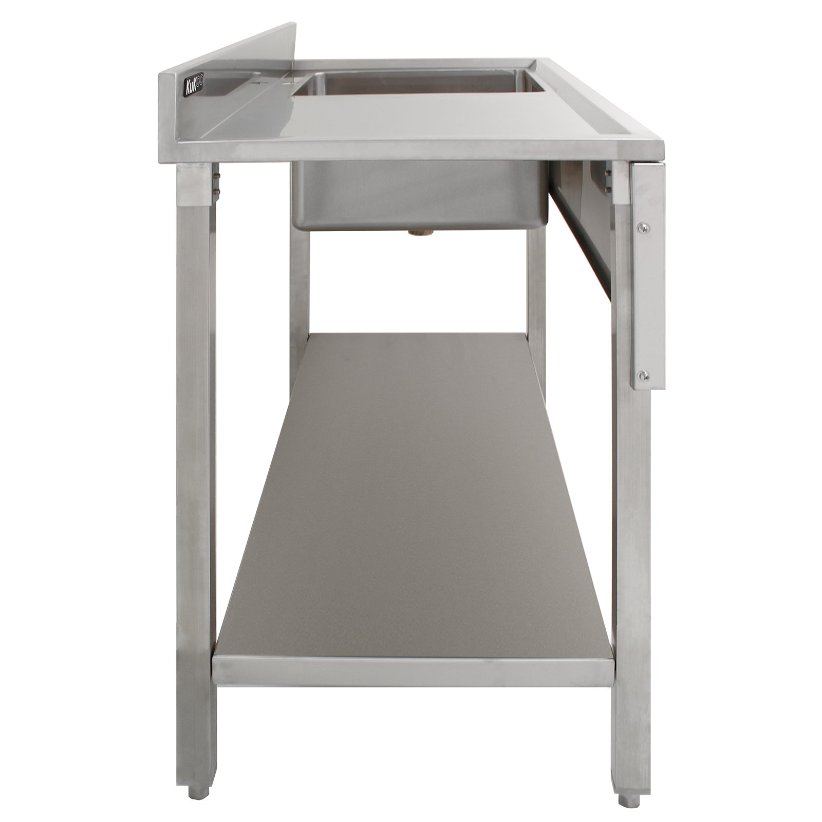 KuKoo Commercial Stainless Steel Sink with Left-Hand Drainer