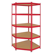 Monster Racking Z-Rax Corner Storage Shelf Unit – Red, 90 cm Wide