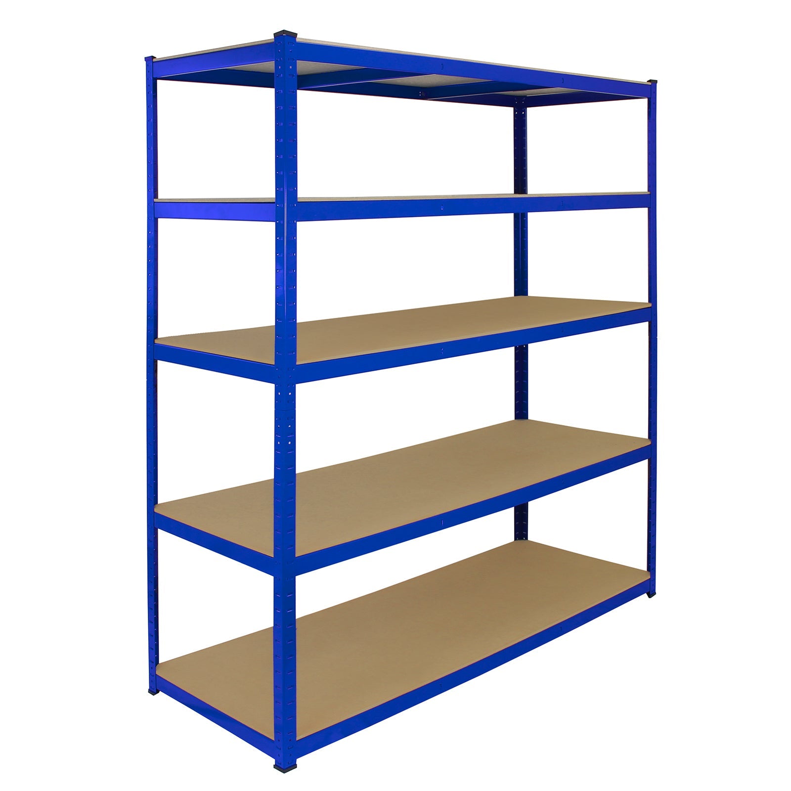 Monster Racking T-Rax 5-Tier Extra-Wide Storage Shelves, Blue, 160 cm W x 60 cm D