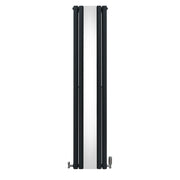 Oval Mirror Radiator with Valves – 1800mm x 380mm – Anthracite Grey