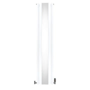 Oval Mirror Radiator with Valves - 1800 x 380 mm - White