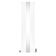 Oval Mirror Radiator with Valves - 1800 x 500 mm - White
