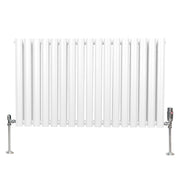 Oval Column Radiator with Valves – 600mm x 1020mm – White