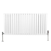 Oval Column Radiator with Valves - 600 x 1200 mm - White