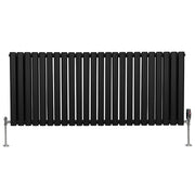 Oval Column Radiator with Valves – 600 x 1440 mm – Black