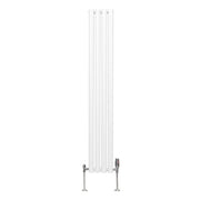 Oval Column Radiator with Valves - 1600mm x 240mm - White