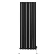 Oval Column Radiator with Valves - 1800 x 600 mm - Black