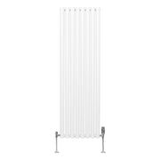 Oval Column Radiator with Valves - 1600 x 480 mm - White