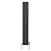 Oval Column Radiator with Valves – 1800mm x 240mm – Black