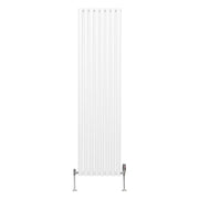 Oval Column Radiator with Valves - 1800 x 480 mm - White