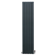 Aluminium Radiator with Valves, 1800 x 395 mm, Anthracite Grey