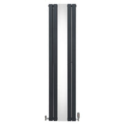 Flat Mirror Radiator with Valves – 1800 x 425 mm – Anthracite Grey