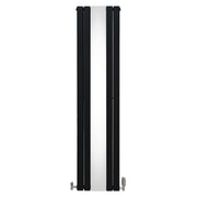 Flat Mirror Radiator with Valves – 1800mm x 425mm – Black