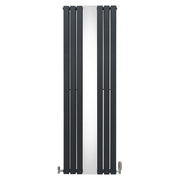 Flat Mirror Radiator with Valves – 1800 x 565 mm – Anthracite Grey