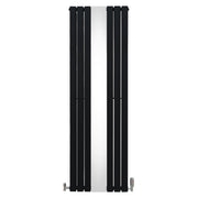Flat Mirror Radiator with Valves, 1800 x 565 mm, Black