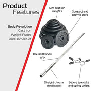 1.2 m Barbell with 8.5 kg Cast Iron Weight Plates Set (1-Inch)