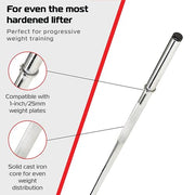 1.2 m Barbell with 1-Inch Sleeve and 10 kg Cast Iron Weight Plate Set