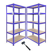 Monster Racking T-Rax Corner Shelving Unit with Two 90 cm Garage Storage Bays – Blue