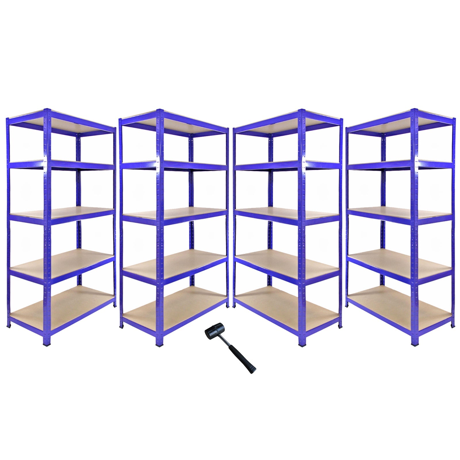 Monster Racking T-Rax Corner Shelving Unit with Four 90 cm Garage Storage Bays – Blue