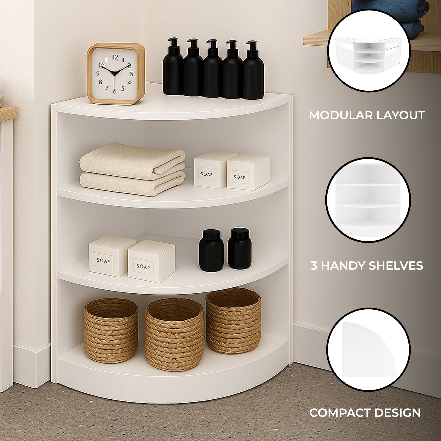 LM60 Retail Corner Counter - White