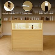 LED Retail Shop Counter B900 – Maple Finish