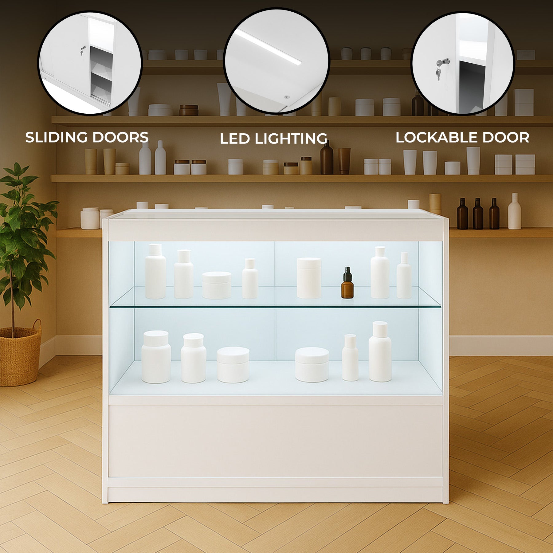 LED Retail Counter C900 – White Finish