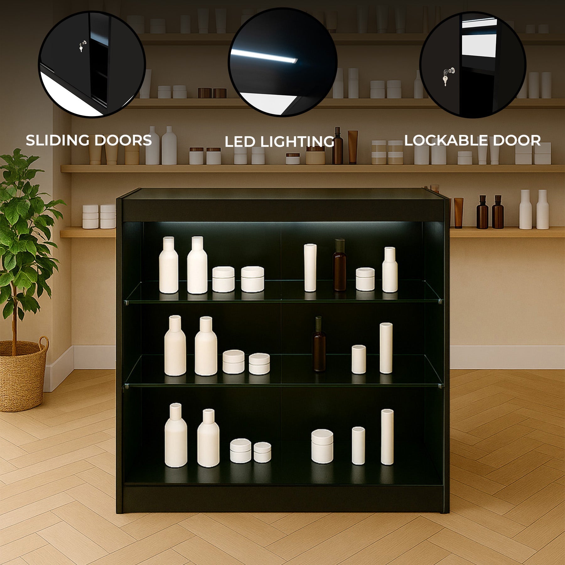 K900 LED Retail Counter - Black