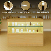LED Retail Shop Counter C1200 – Maple Finish