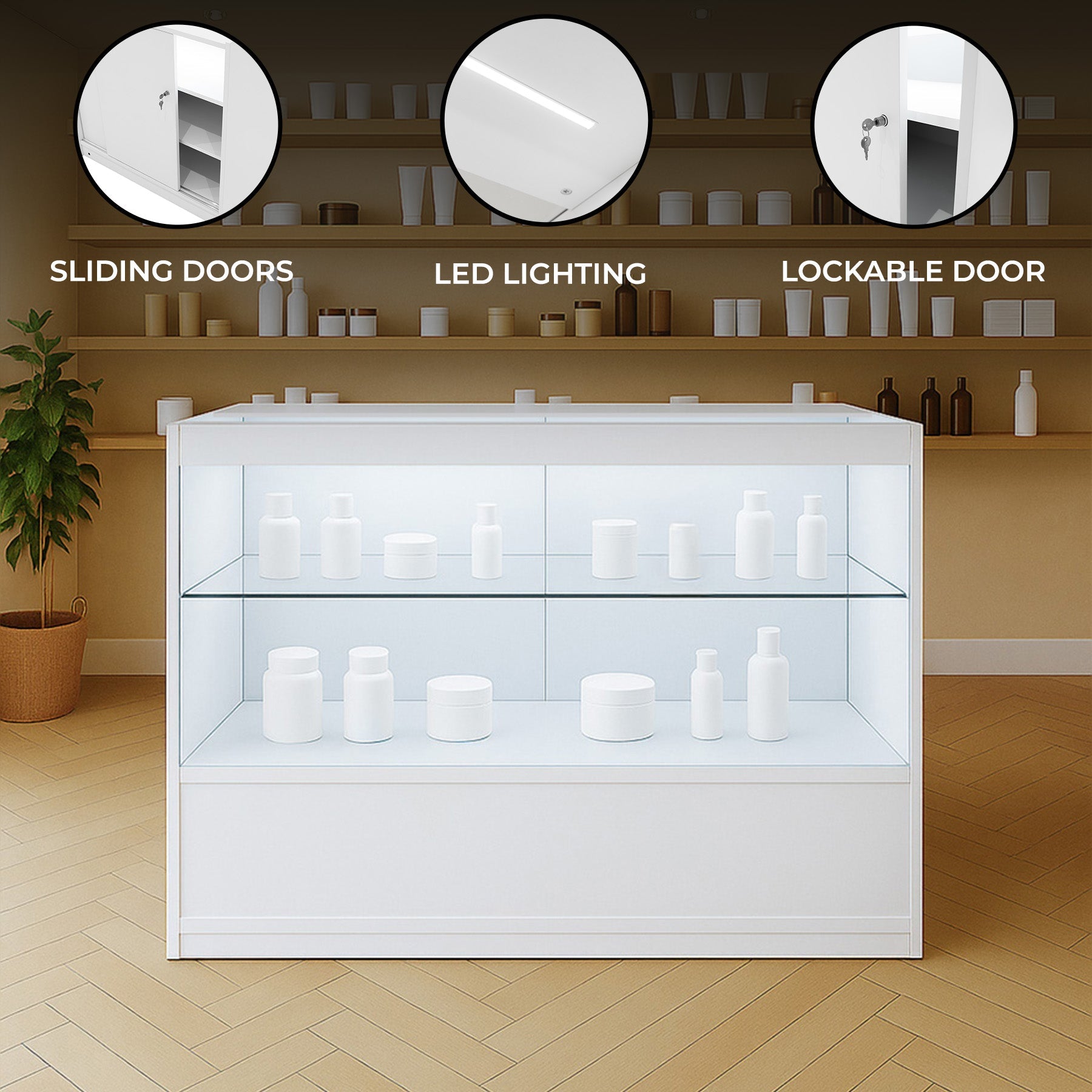LED Retail Shop Counter C1200 White