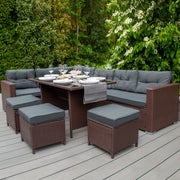 Brown Rattan Corner Sofa Set