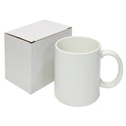 72-Pack 11 oz White Ceramic Mugs with Boxes and 10 Sublimation Sheets