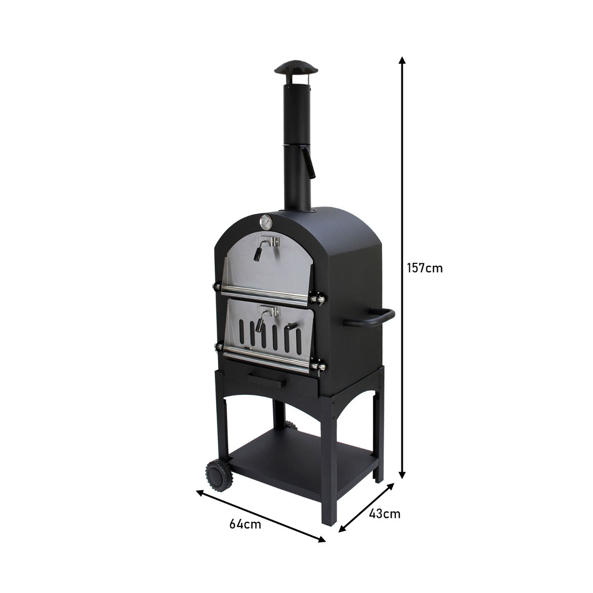 Outdoor Pizza Oven with Rain Cover and Union Jack Bunting