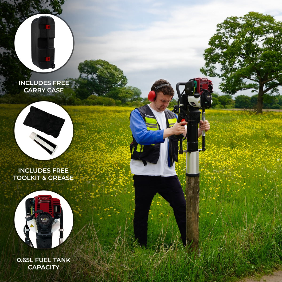 T-Mech 4-Stroke Petrol Post Driver