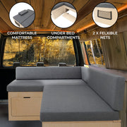 L-Shaped Camper Van Bed for Camper Van Conversions