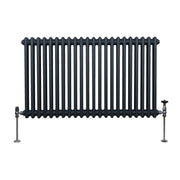 Traditional 2-Column Radiator, 600 x 1012 mm, Anthracite Grey