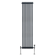 Traditional Two-Column Radiator 1800 x 382 mm - Anthracite Grey