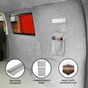 Silver Grey Van Carpet Lining Kit with Storage Pouches and Adhesive Glue