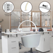Professional Manicure Table with LED Half-Moon Lamp