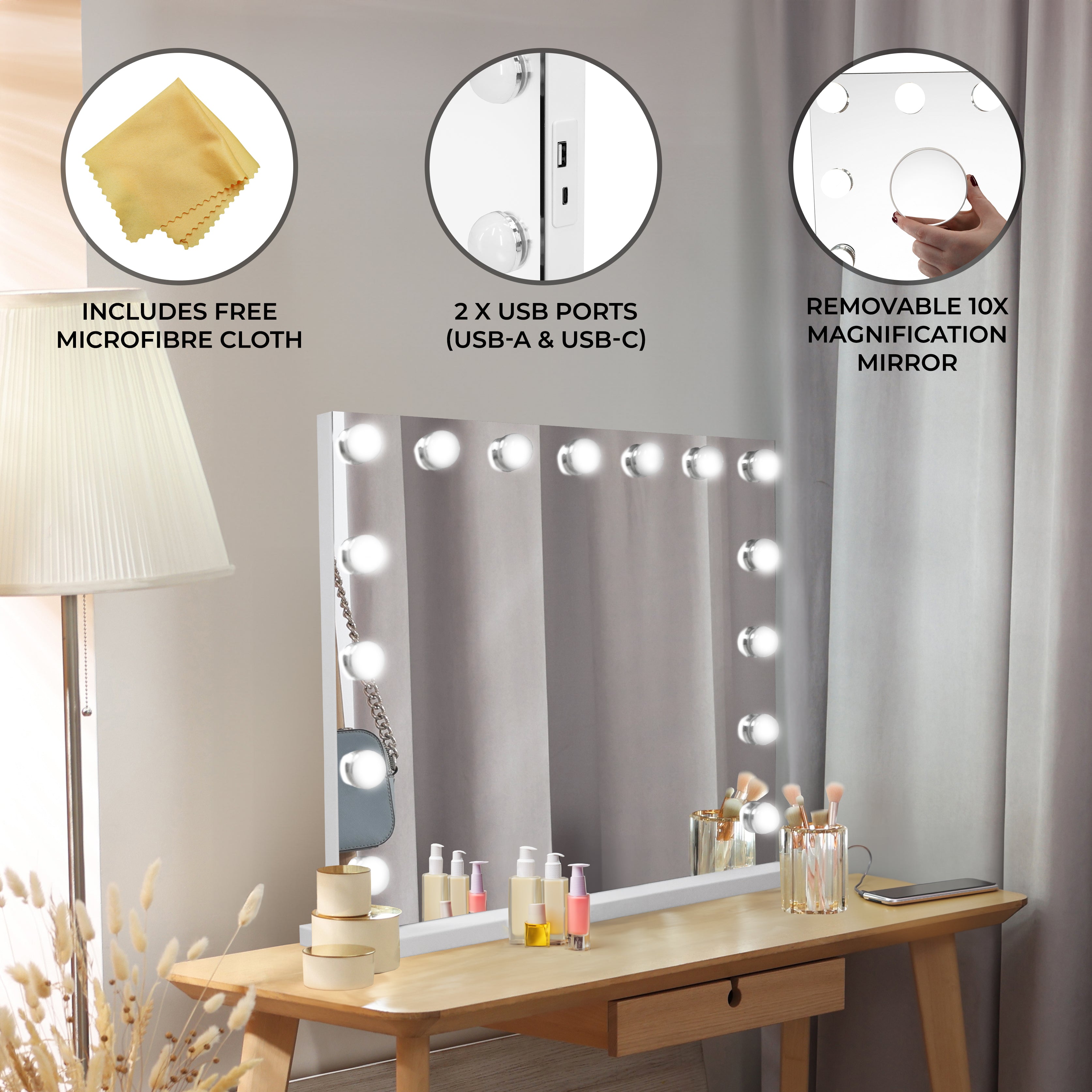 LED Bluetooth Mirror 58 x 46 cm