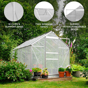 Polycarbonate Greenhouse 6 ft x 8 ft, Silver