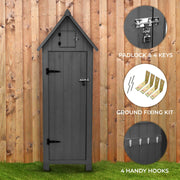 Dark Grey Wooden Garden Shed