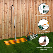 100 cm Lawn Leveller & Aerator - Orange