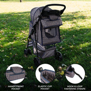 Blue Tartan Pet Stroller Caddy Bag