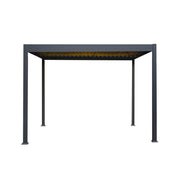 Anthracite Aluminium Pergola with LED Lights – 3m x 3m