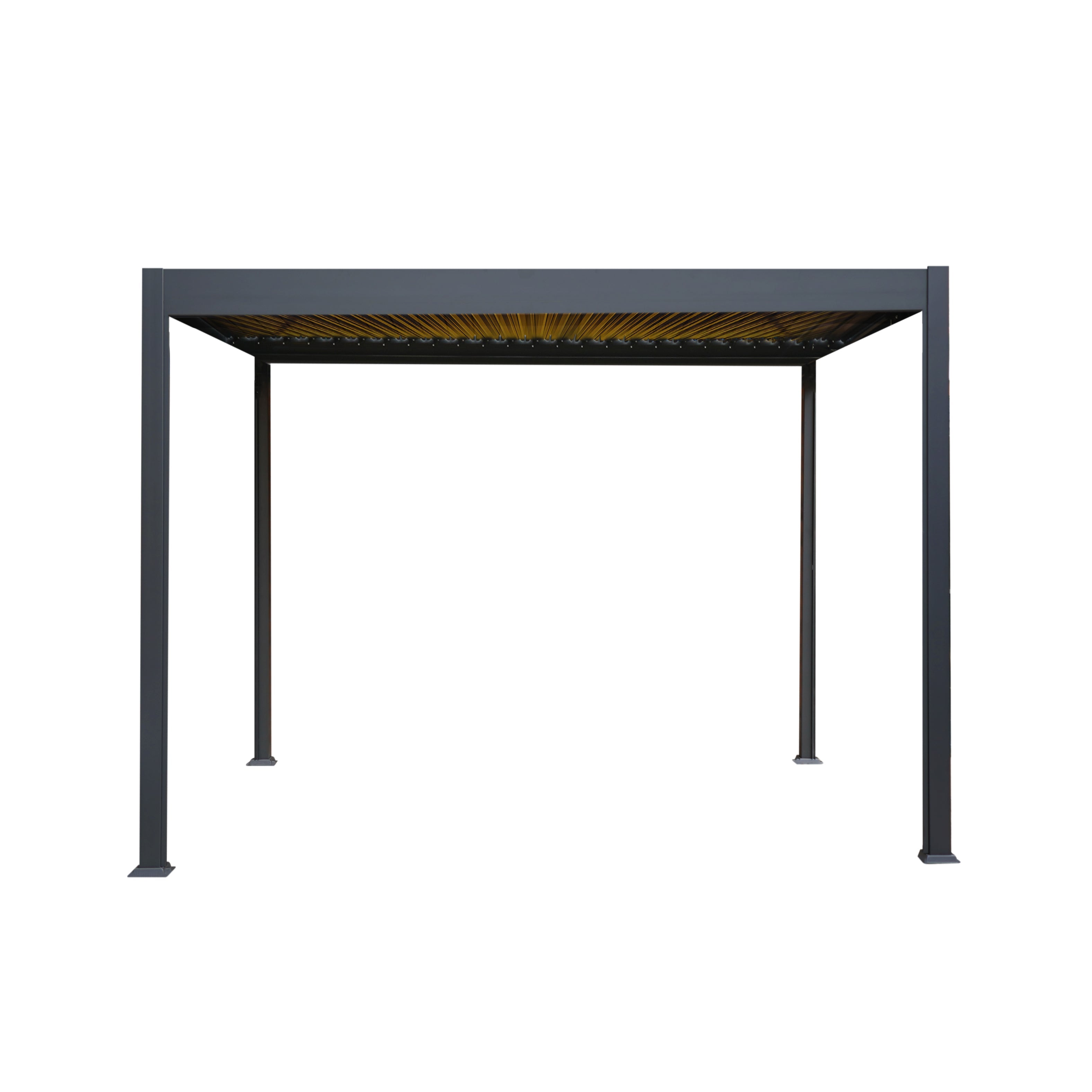 Anthracite Aluminium Pergola with LED Lights – 3m x 3m