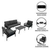Aluminium 4-Piece Sofa Set in Anthracite Grey