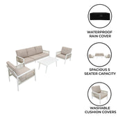 Aluminium 4-Piece Sofa Set in White