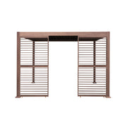 Wood-Effect Aluminium Pergola 3m x 3m with 2 Louvre Panels