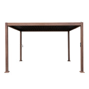 Wood-Effect Aluminium Garden Pergola – 4m x 3m